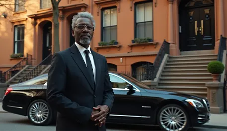 Luxury black car service in Dallas TX with professional chauffeur