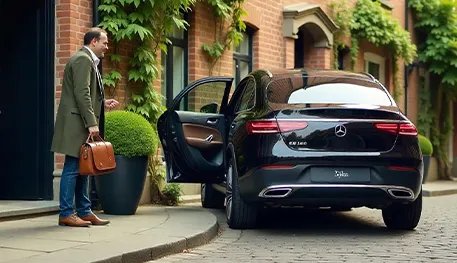 Luxury black car service in Dallas TX with professional chauffeur